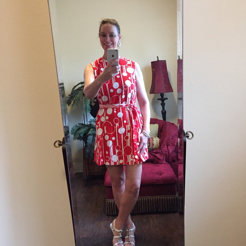Vintage Red and White Romper